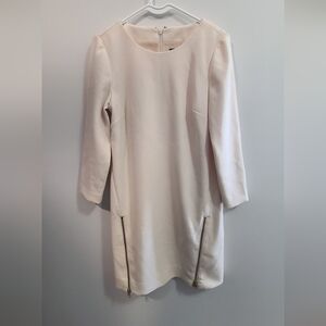 Elegant Cream J.Crew Shift Dress With Gold Zippers Sz 6